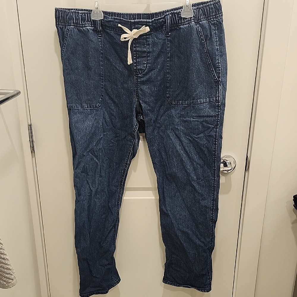 Buffalo David Bitton Dark Wash Stretch Loose Fit Cotton Jeans w/ Pockets